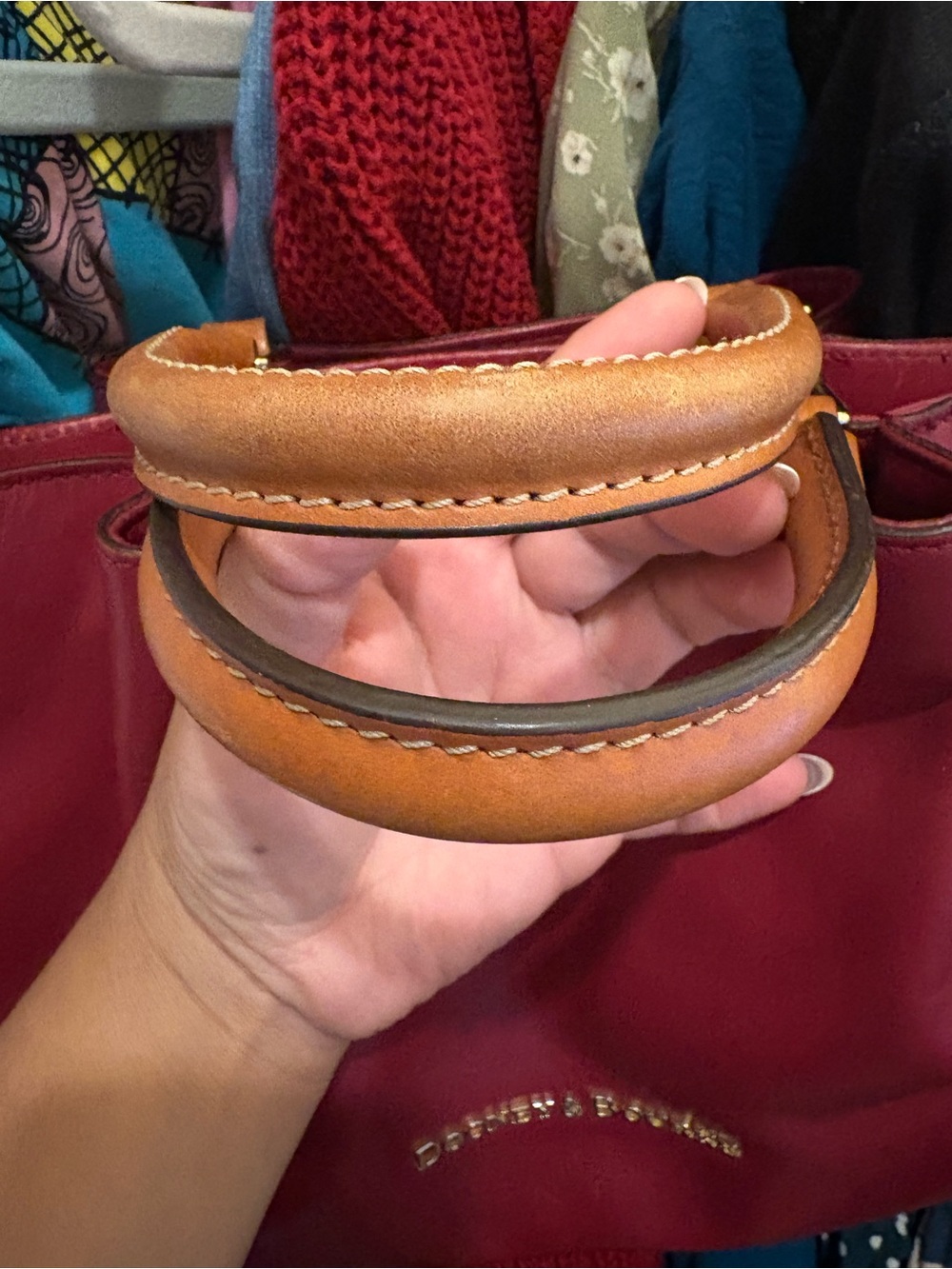 Dooney & Bourke | Barlow Satchel | Dark Red - Picture 7 of 16